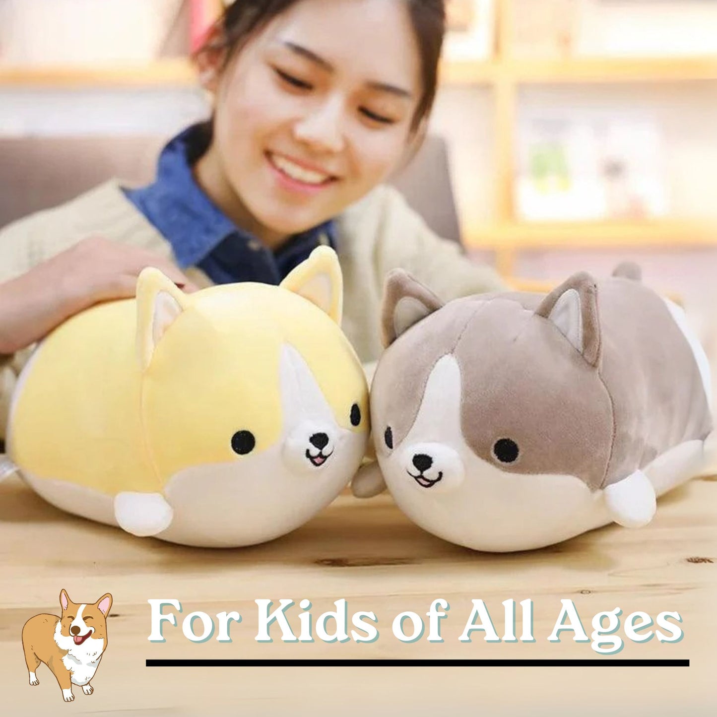 Snuggle SQUAD: The Ultimate Cuddly Corgi Plush Toy!