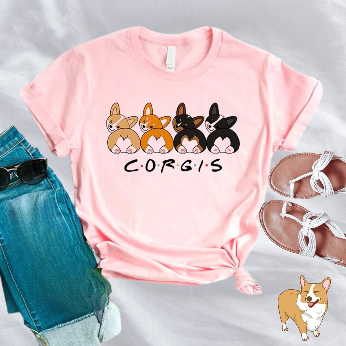 Corgi Friends T-shirt