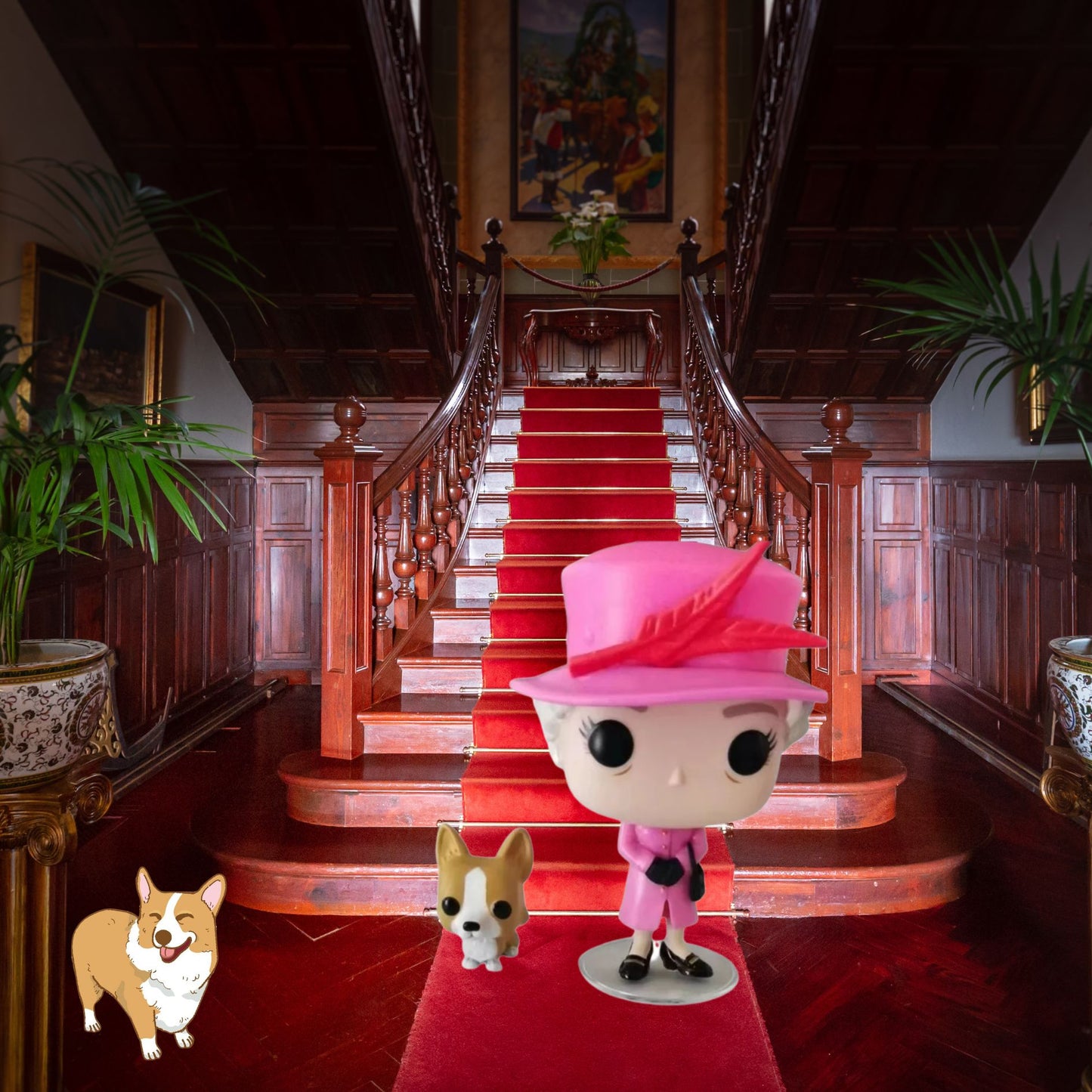 Queen Elizabeth II with her Corgi Funko Pop