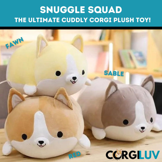 Snuggle SQUAD: The Ultimate Cuddly Corgi Plush Toy!