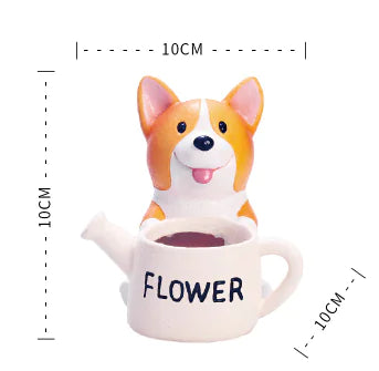 Creative Cartoon Corgi Succulent Planter in Resin