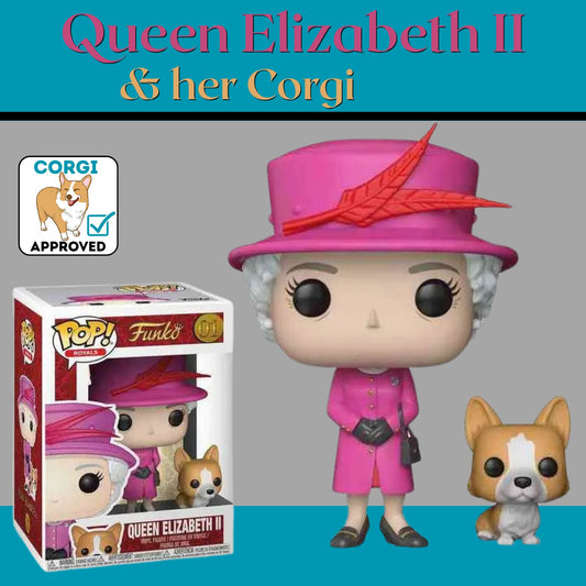 Queen Elizabeth II with her Corgi Funko Pop